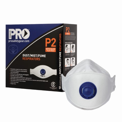 PRO DISPOSABLE FLAT-FOLD RESP P2 VALVED (BOX/10)